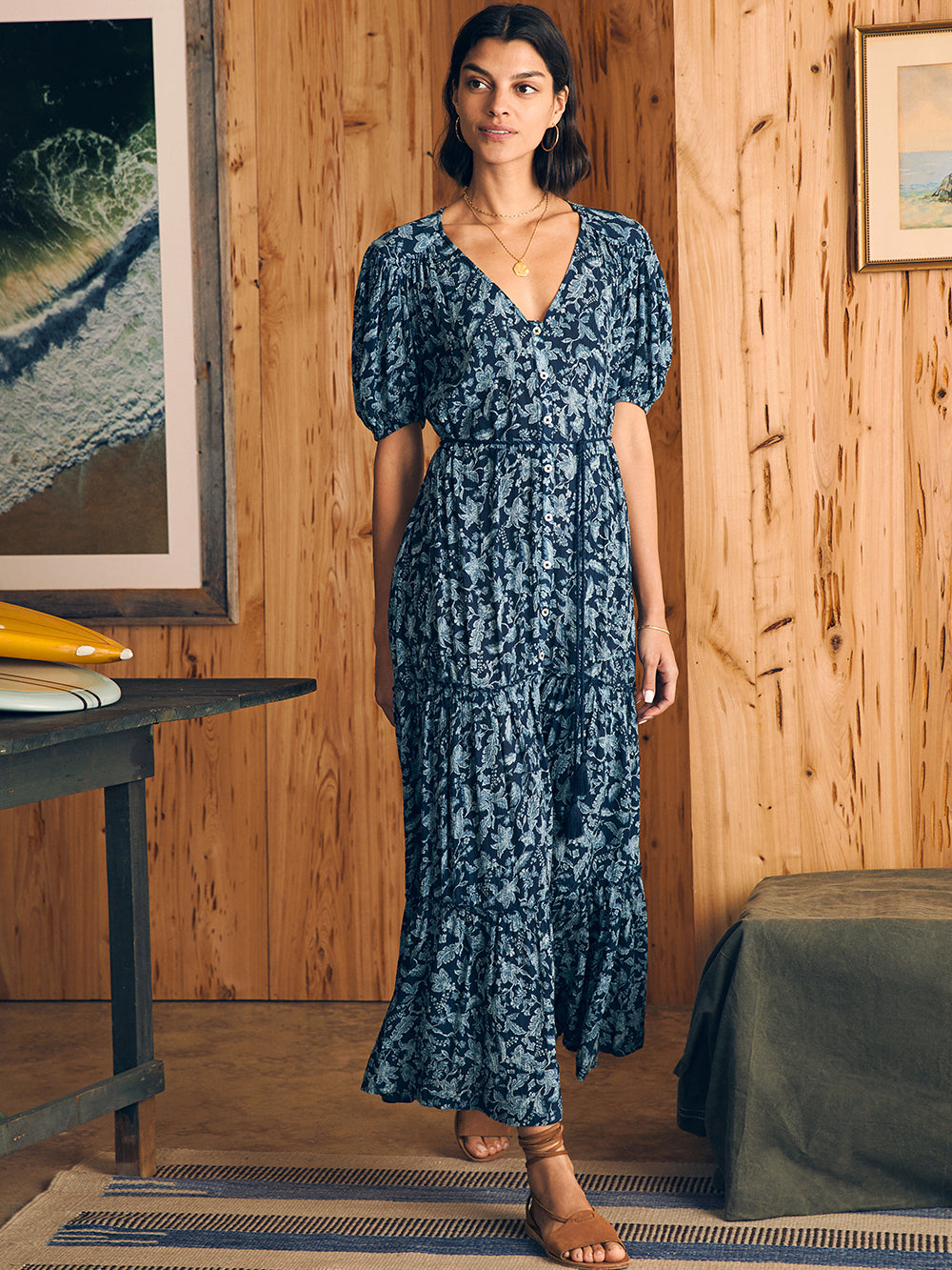 Orinda Maxi Dress by Faherty in Blue Esna Floral