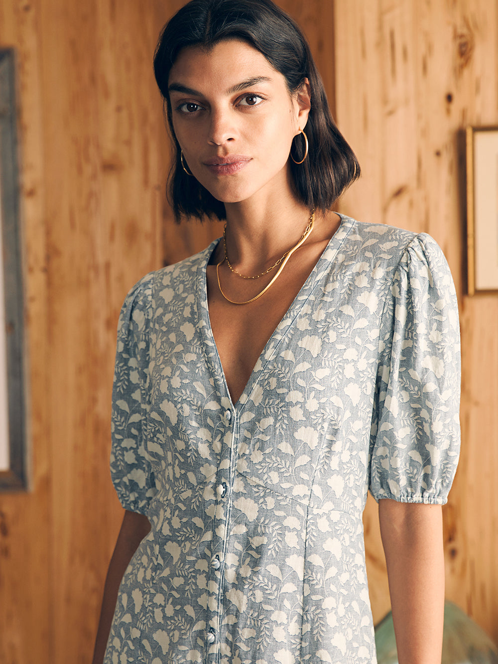 Gemina Dress by Faherty in Indigo Echo Floral