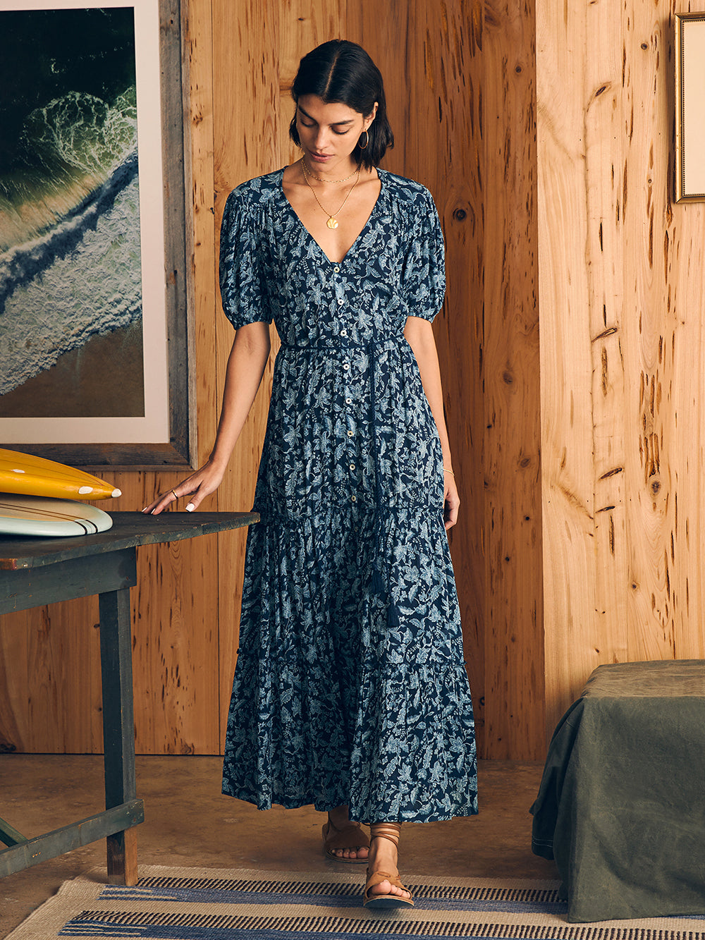 Orinda Maxi Dress by Faherty in Blue Esna Floral