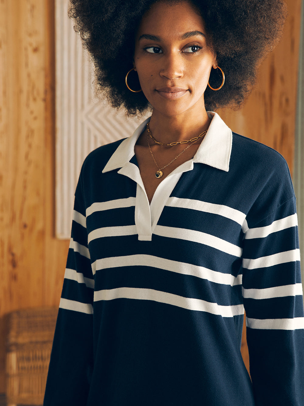 Rugby Jersey Dress by Faherty in Cape May Stripe