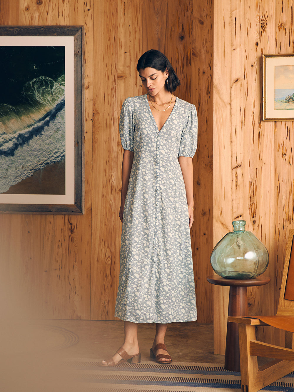 Gemina Dress by Faherty in Indigo Echo Floral