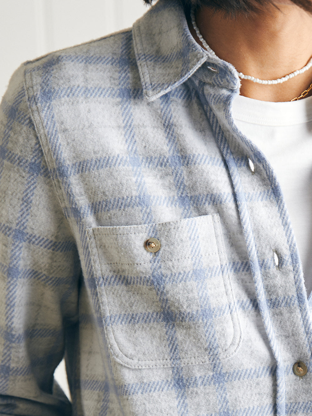 Legend Sweater Shirt by Faherty in Spring Dew Plaid