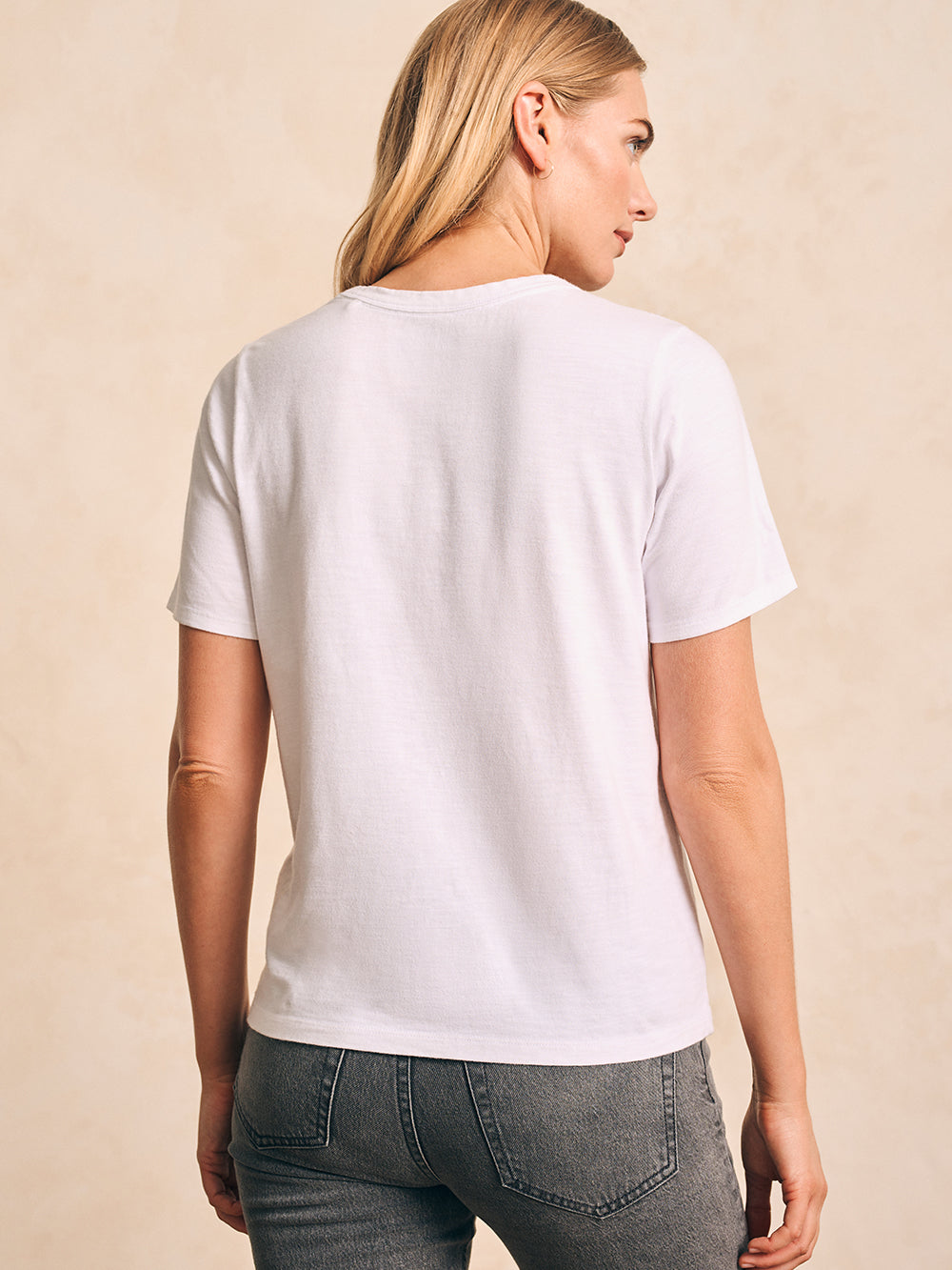 Sunwashed Crew Tee by Faherty in White