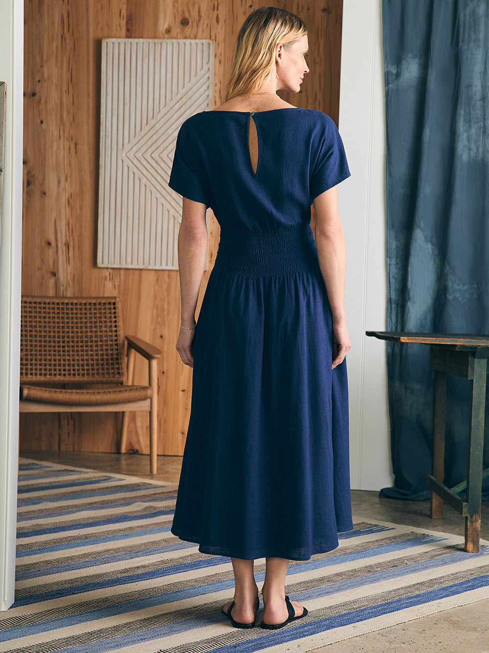 Coast To Coast Midi Dress by Faherty in Navy