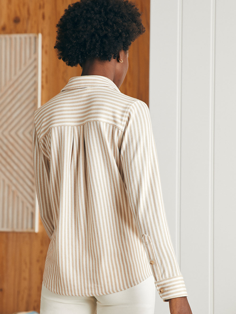 Legend Sweater Shirt by Faherty in Tannin Stripe