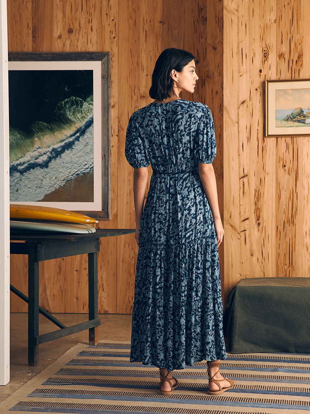 Orinda Maxi Dress by Faherty in Blue Esna Floral