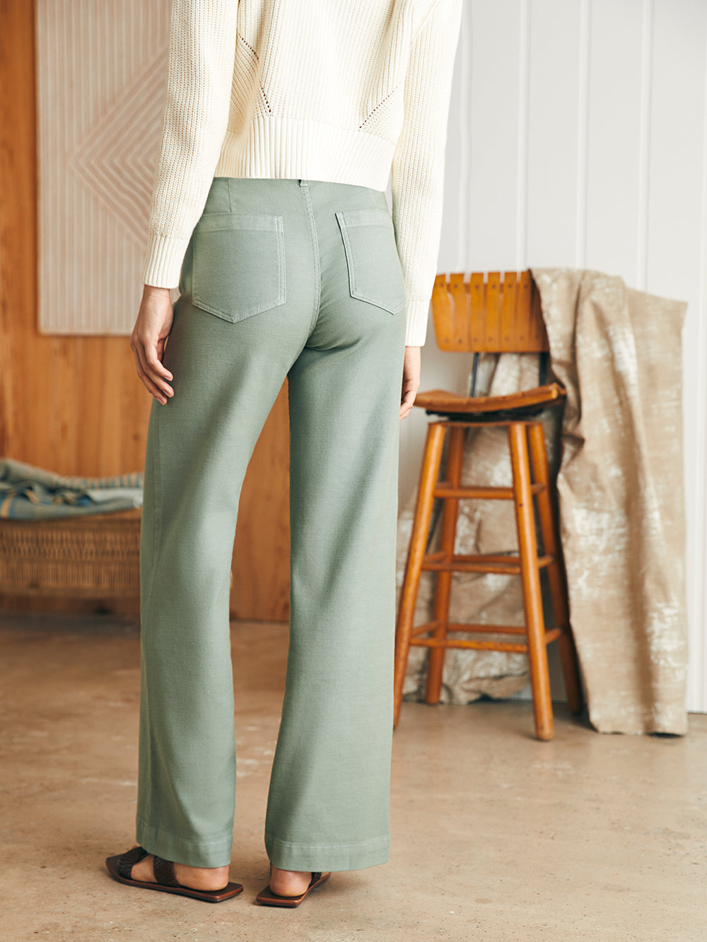 Stretch Terry Harbor Pant by Faherty in Coastal Sage