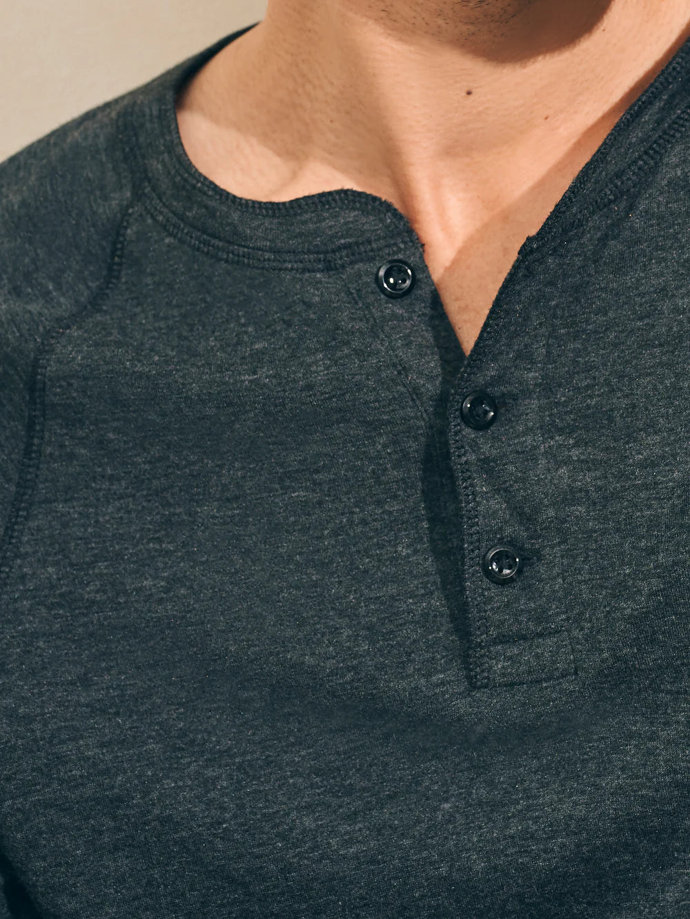 Cloud Long Sleeve Henley - Charcoal Heather