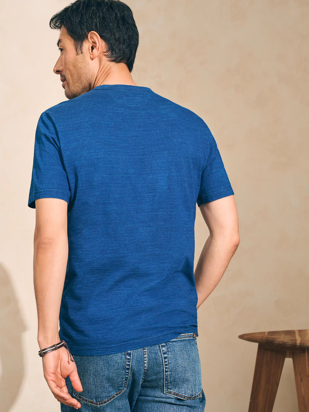 Short Sleeve Indigo Pocket Tee - Dark Indigo Wash