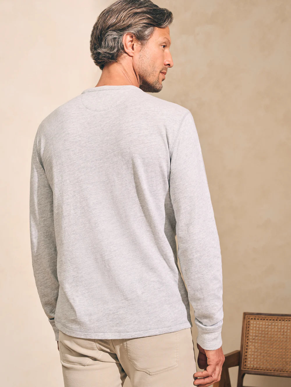 Sunwashed Slub Crew - Light Grey Heather