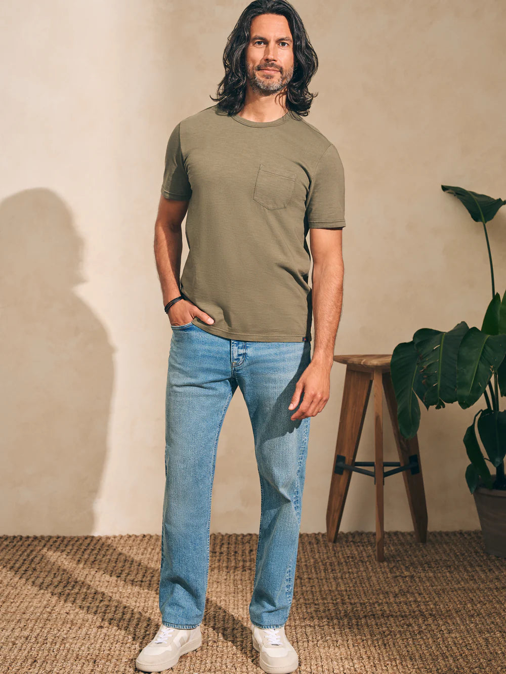 Sunwashed Pocket Tee - Olive