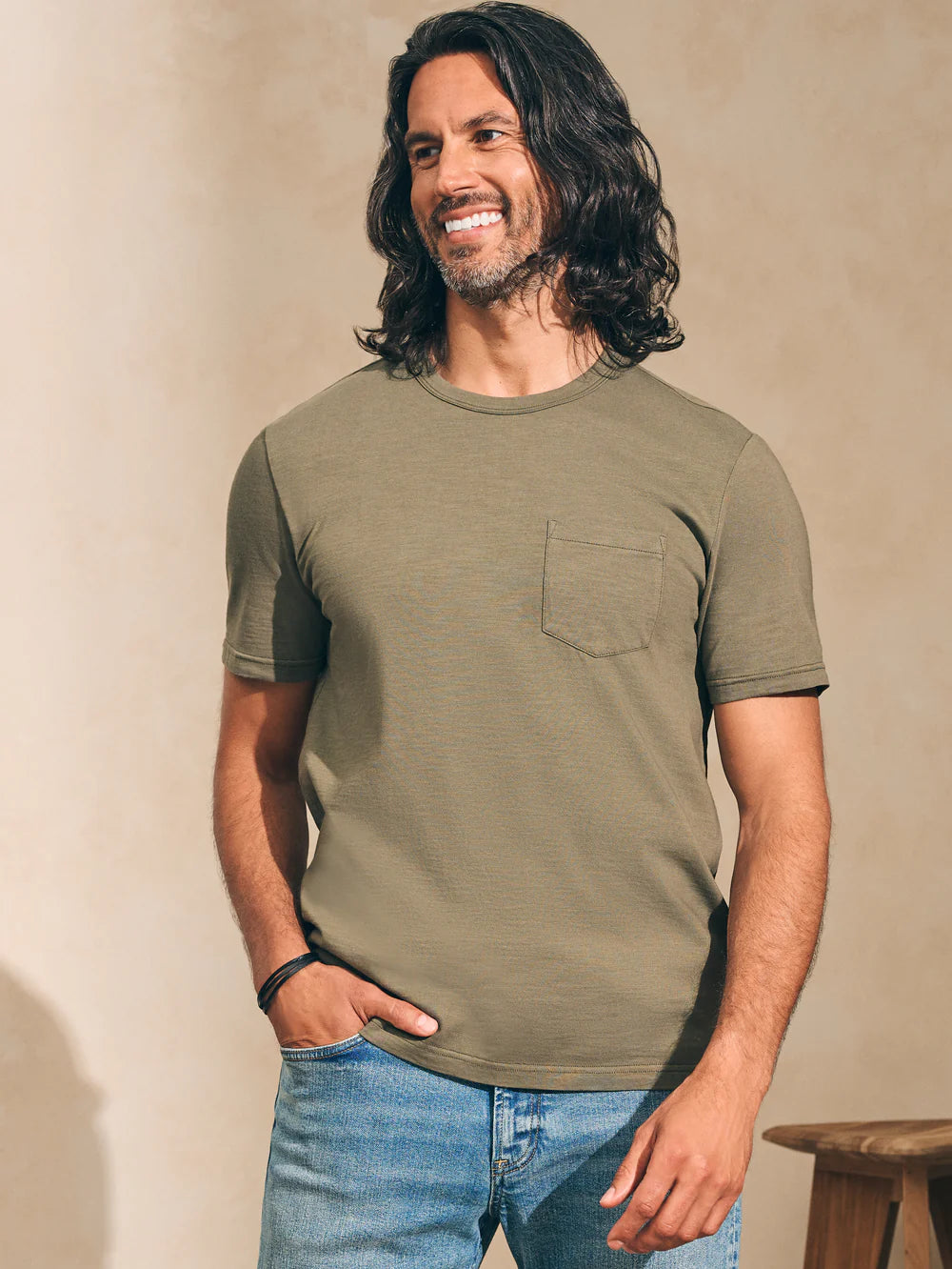 Sunwashed Pocket Tee - Olive