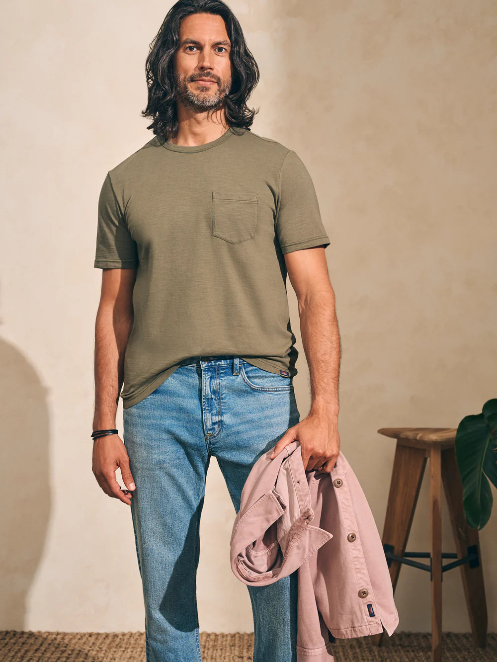 Sunwashed Pocket Tee - Olive