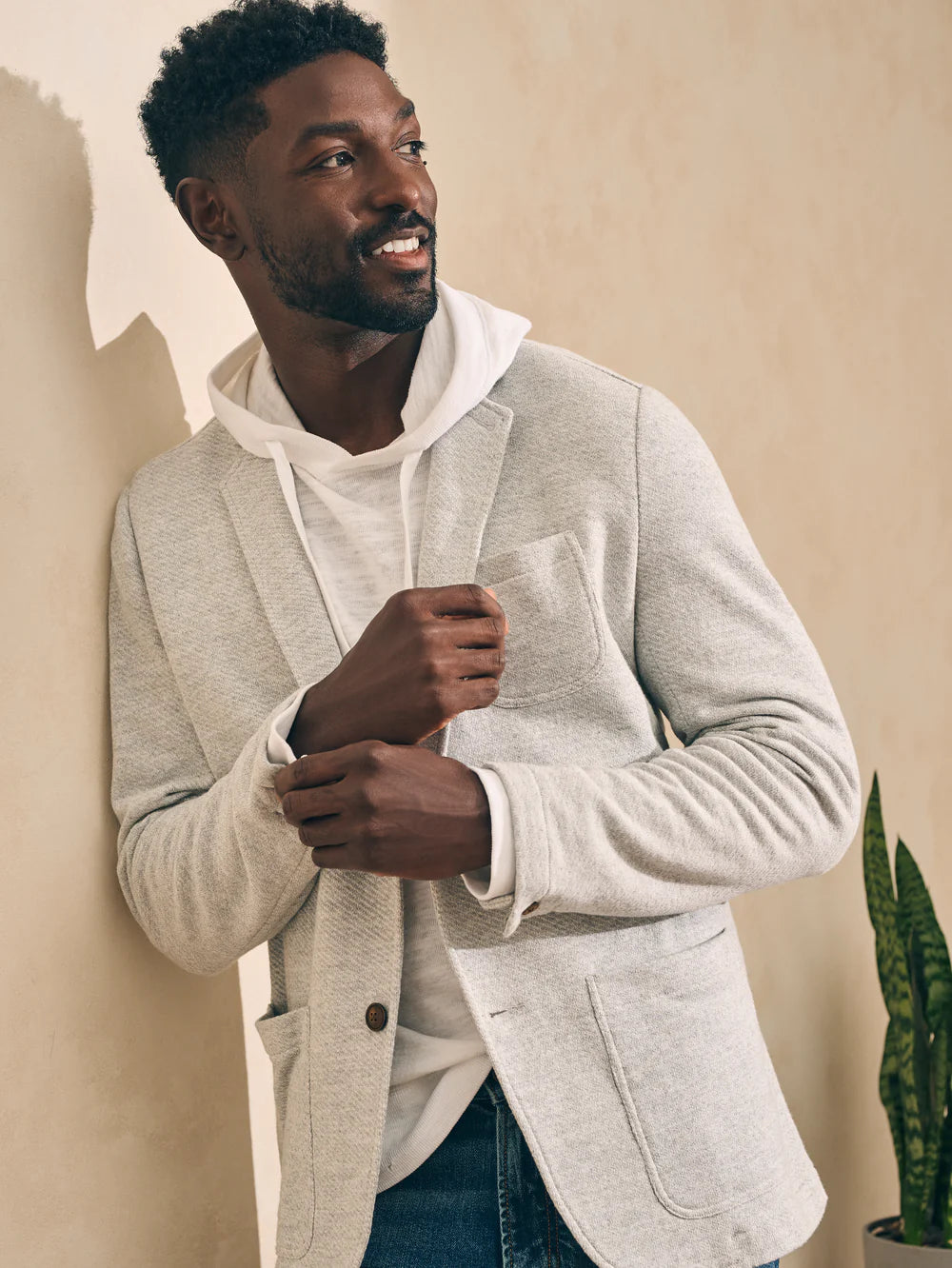 Inlet Knit Blazer - Heather Grey