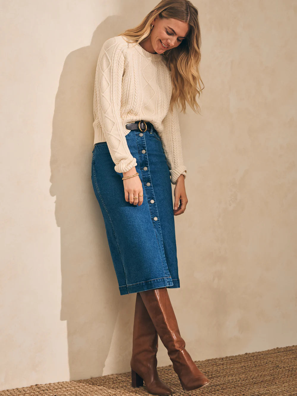 Denim midi skirt outlet au