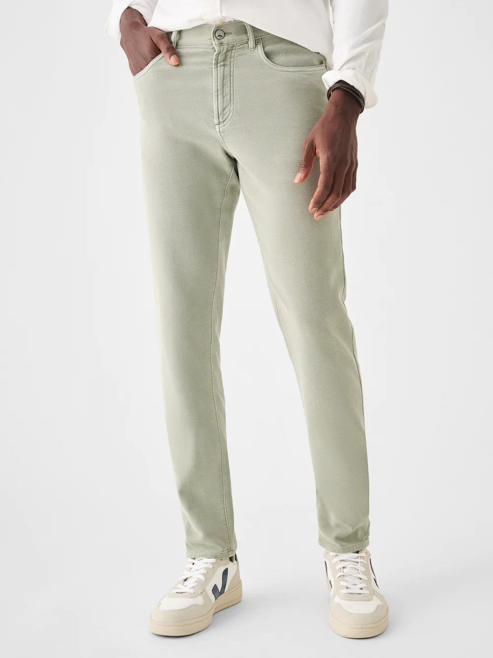 Stretch Terry 5 Pocket - Faded Olive - (32" Inseam)