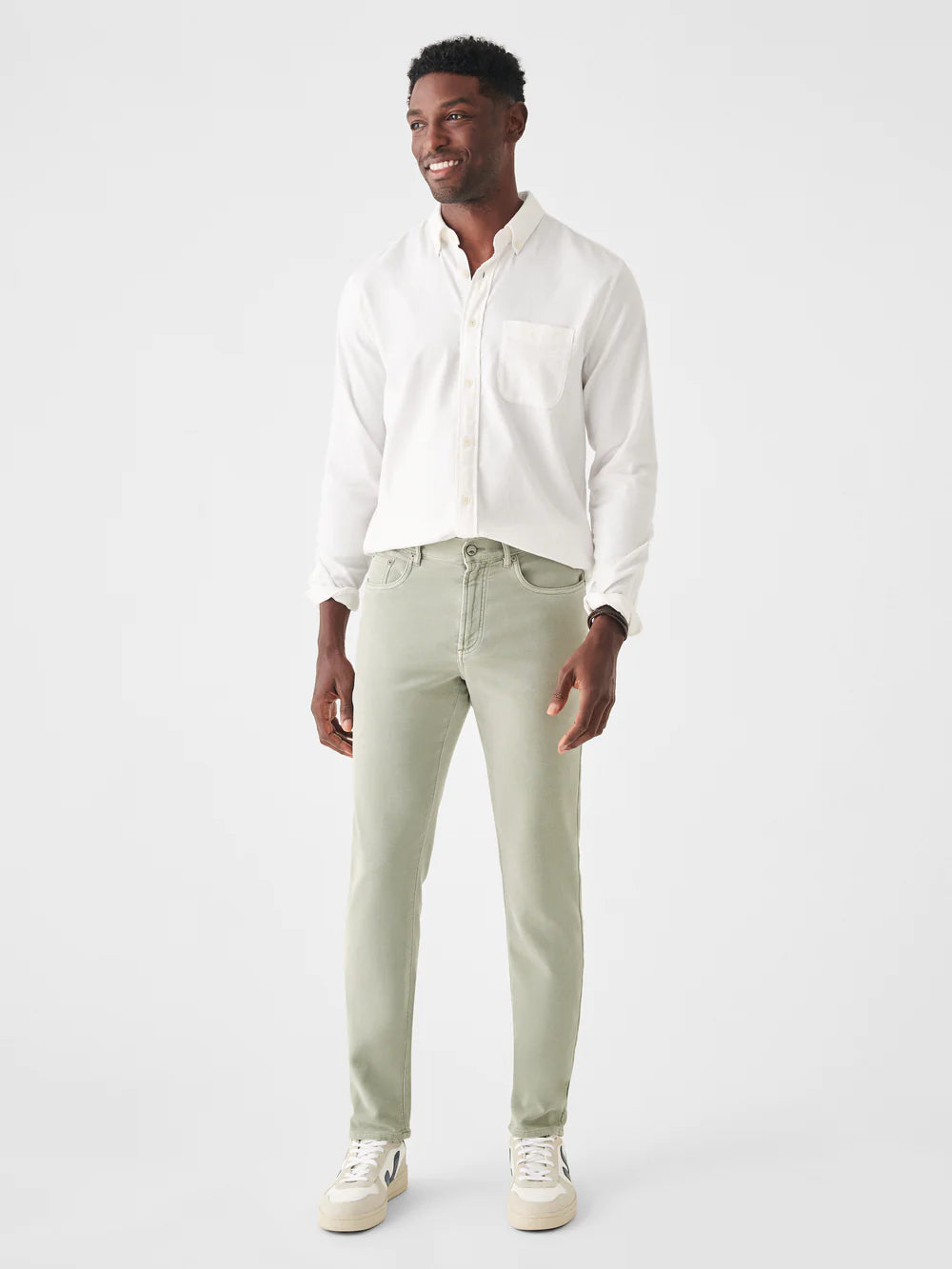 Stretch Terry 5 Pocket - Faded Olive - (32&quot; Inseam)