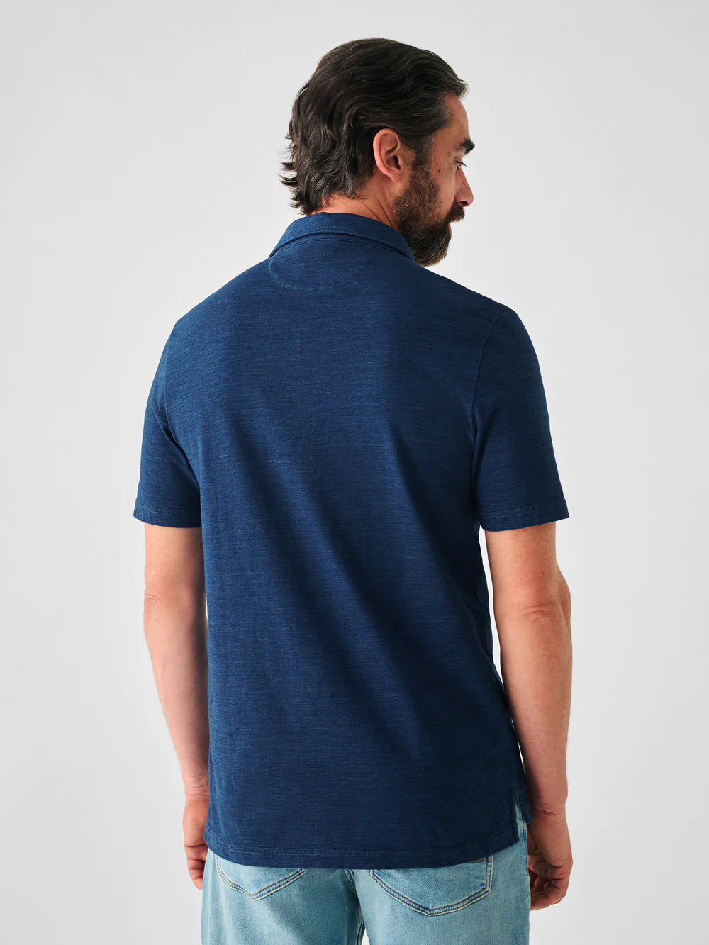 Short Sleeve Indigo Polo - Dark Indigo Wash