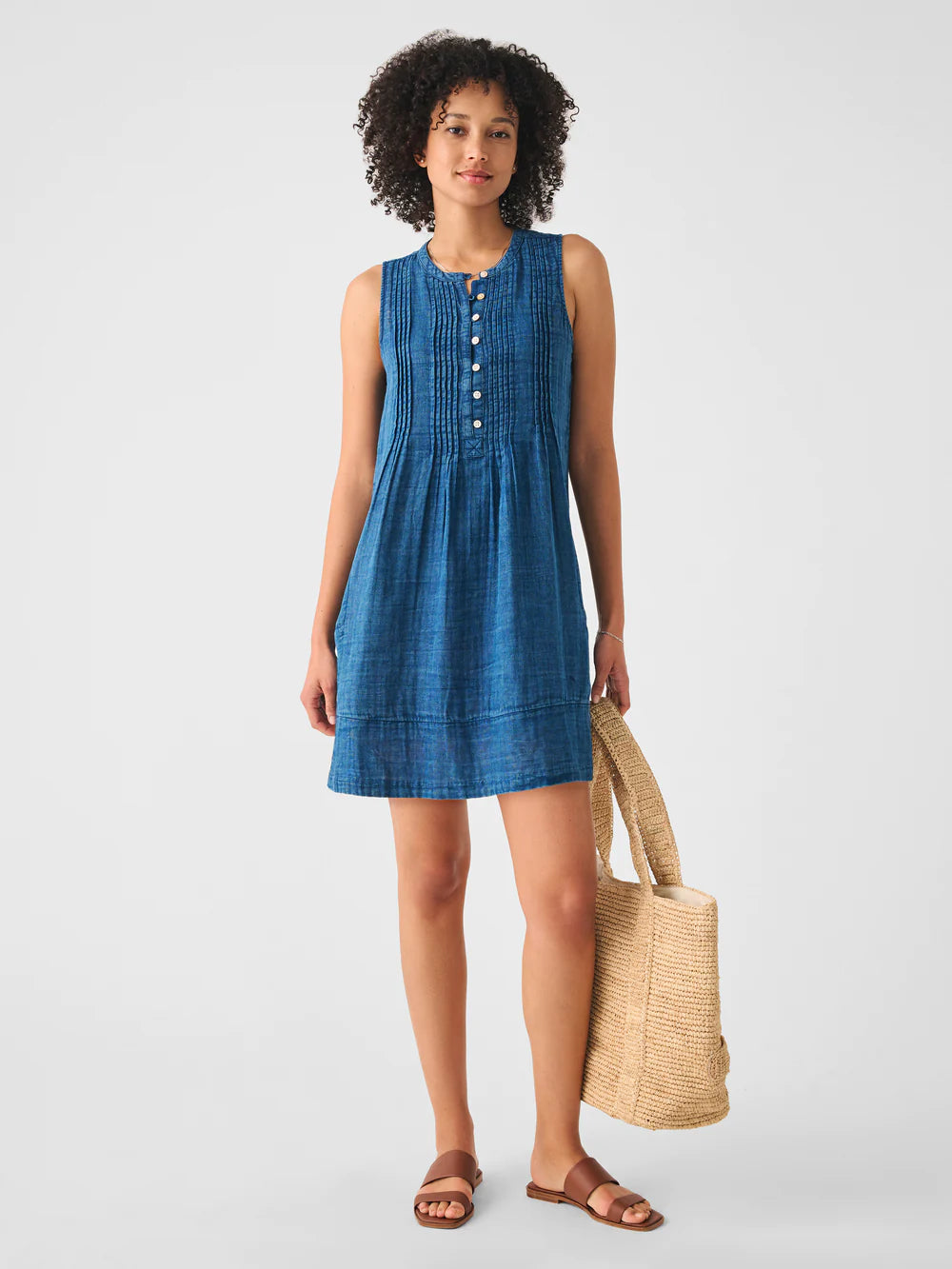 Dream Cotton Gauze Isha Dress - Indigo