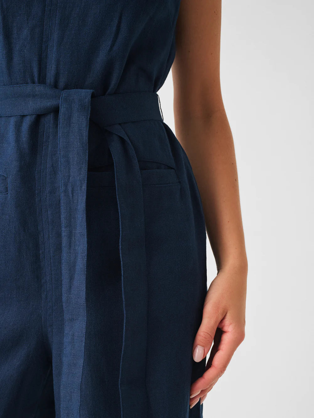 Catalina Linen Jumpsuit - Navy