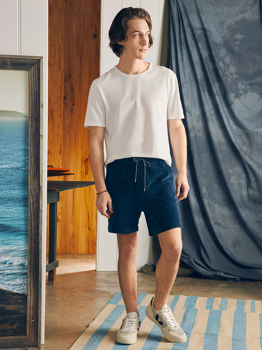 Drawstring Cord Short (6&quot;) by Faherty in Spring Navy