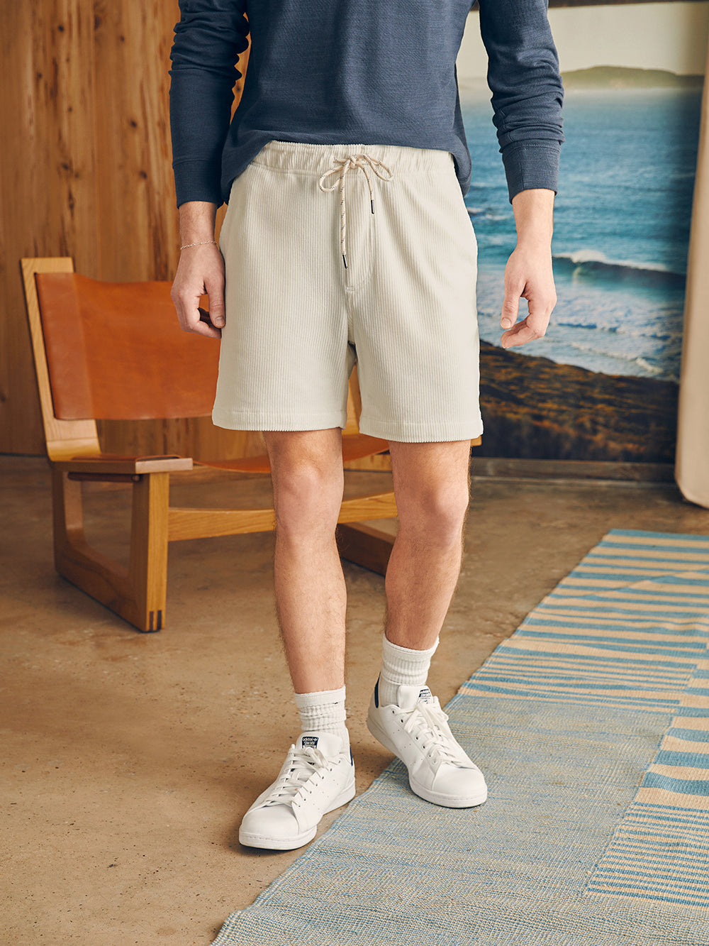 Drawstring Cord Short (6&quot;) by Faherty in Stone