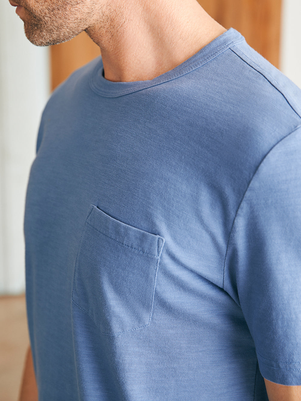 Sunwashed Pocket Tee by Faherty in Blue Horizon