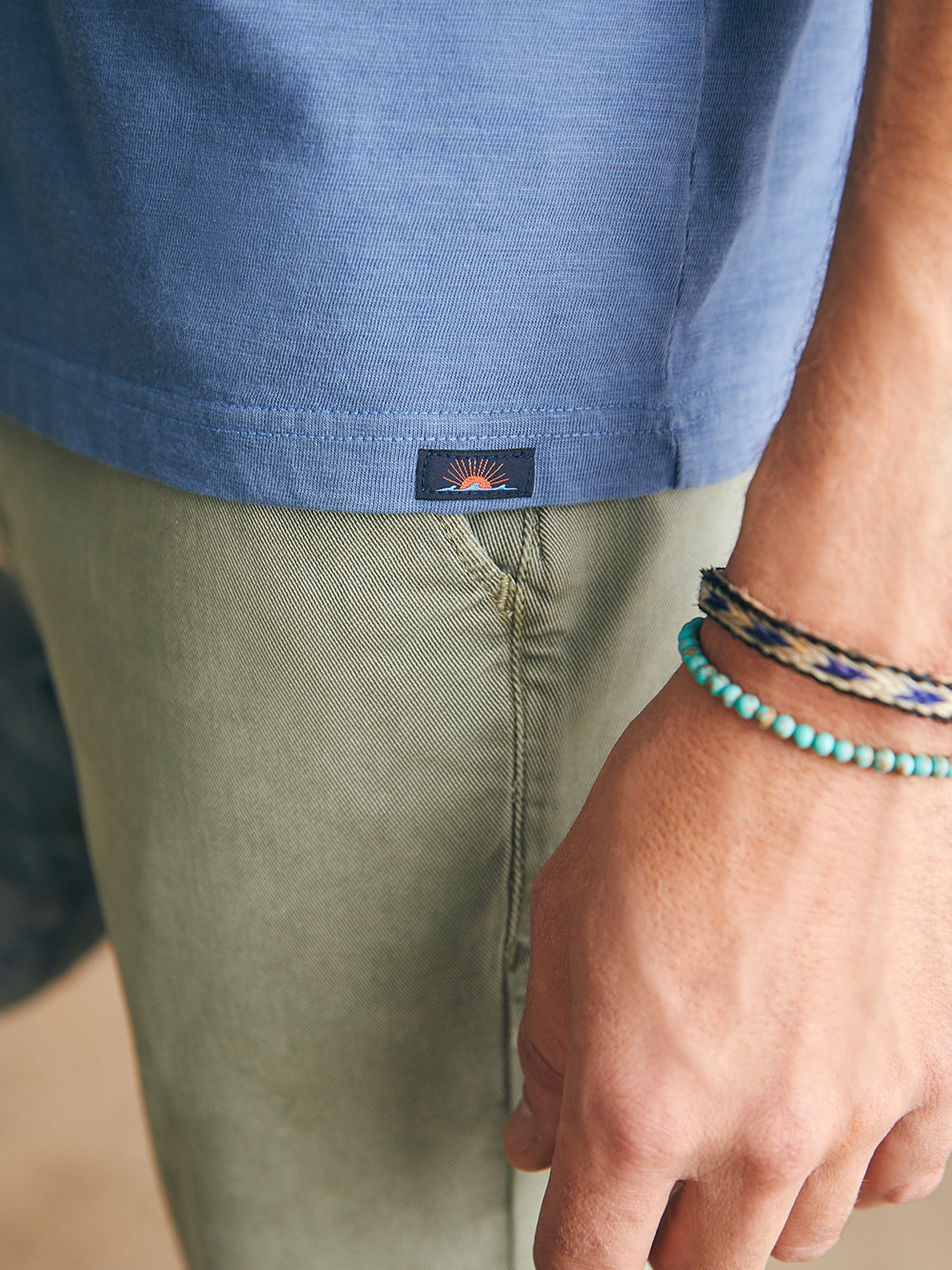 Sunwashed Pocket Tee by Faherty in Blue Horizon