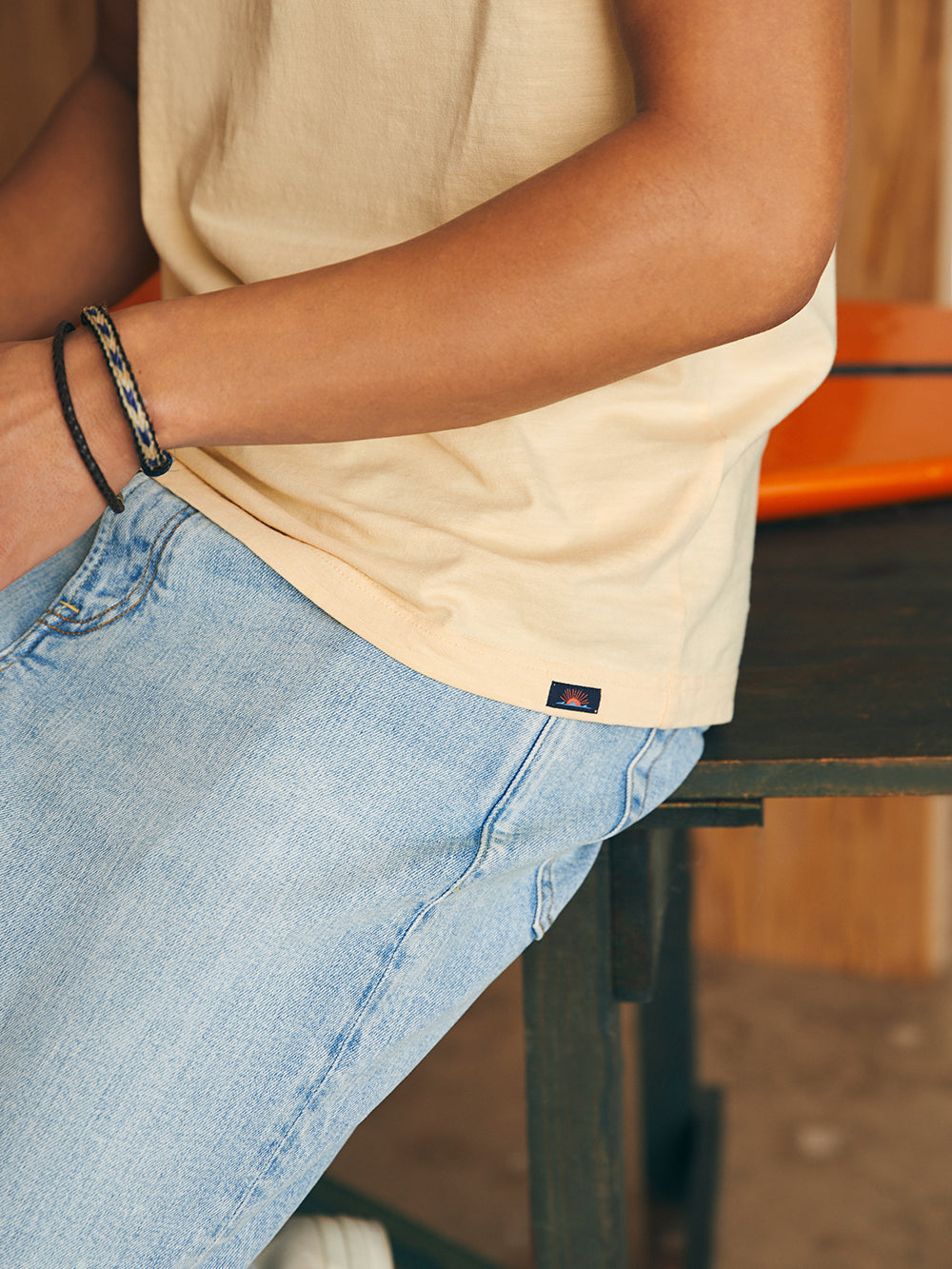 Sunwashed Pocket Tee by Faherty in Sunny Days