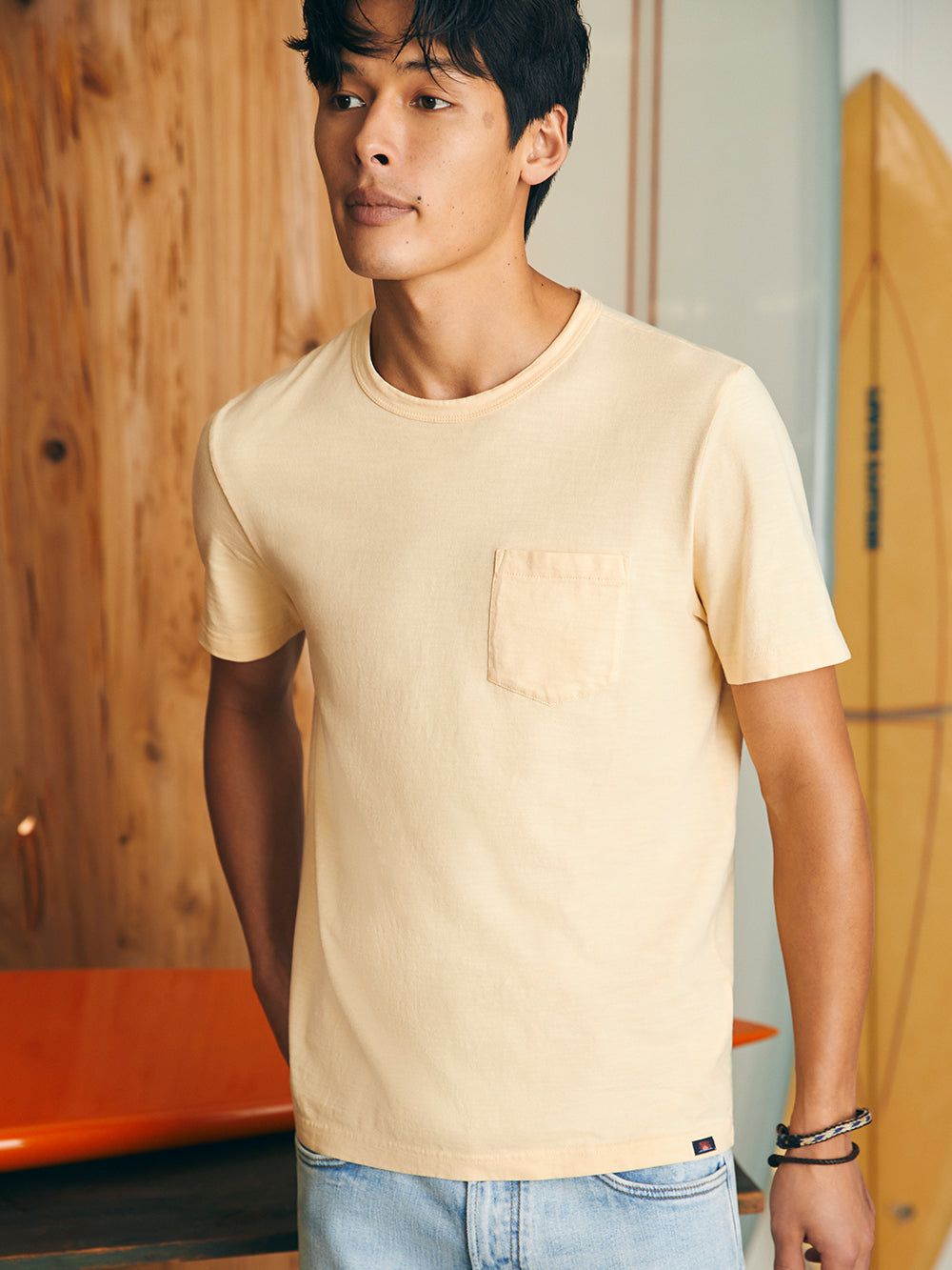 Sunwashed Pocket Tee by Faherty in Sunny Days