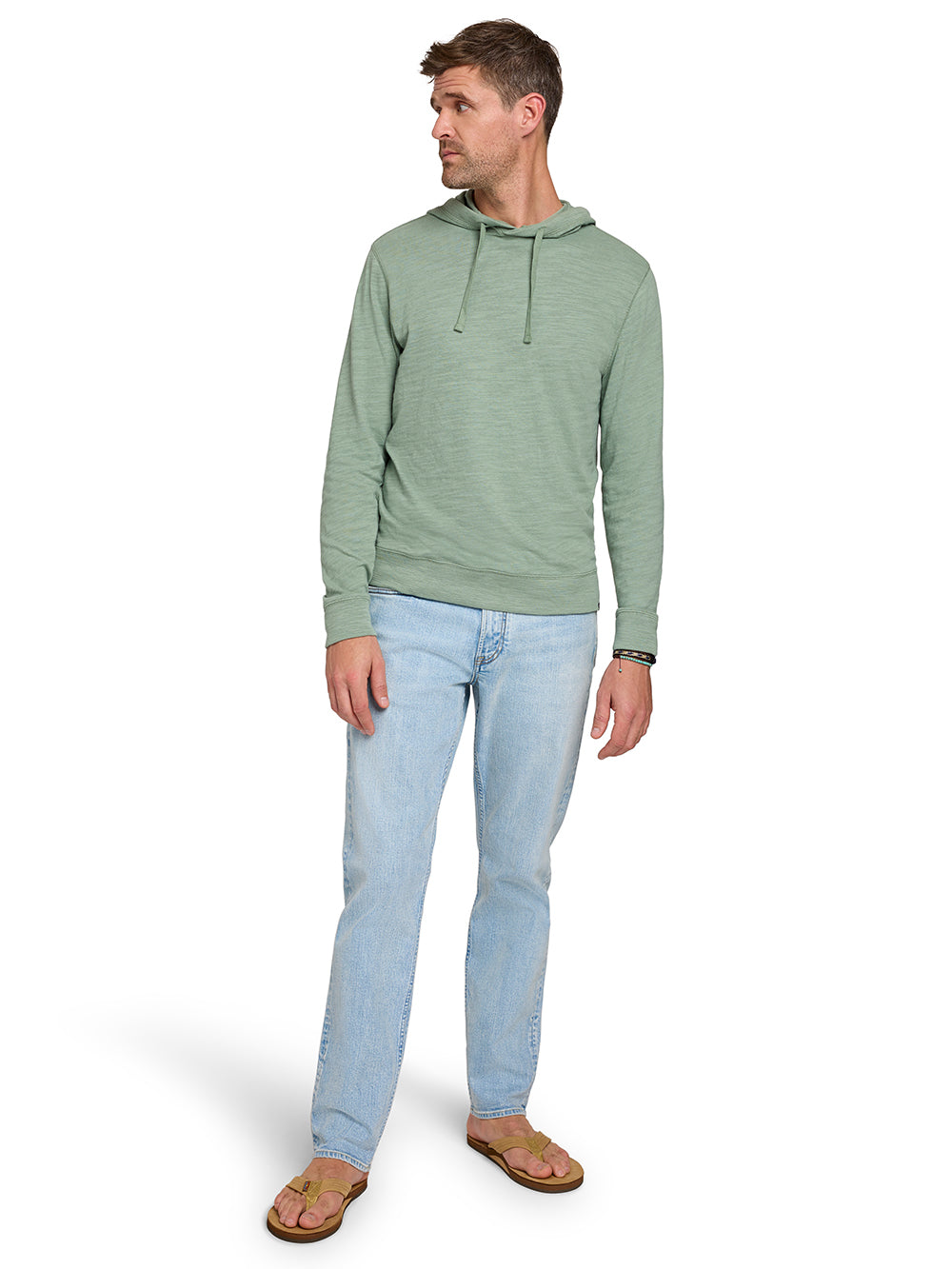 Sunwashed Slub Hoodie by Faherty in Faded Sage