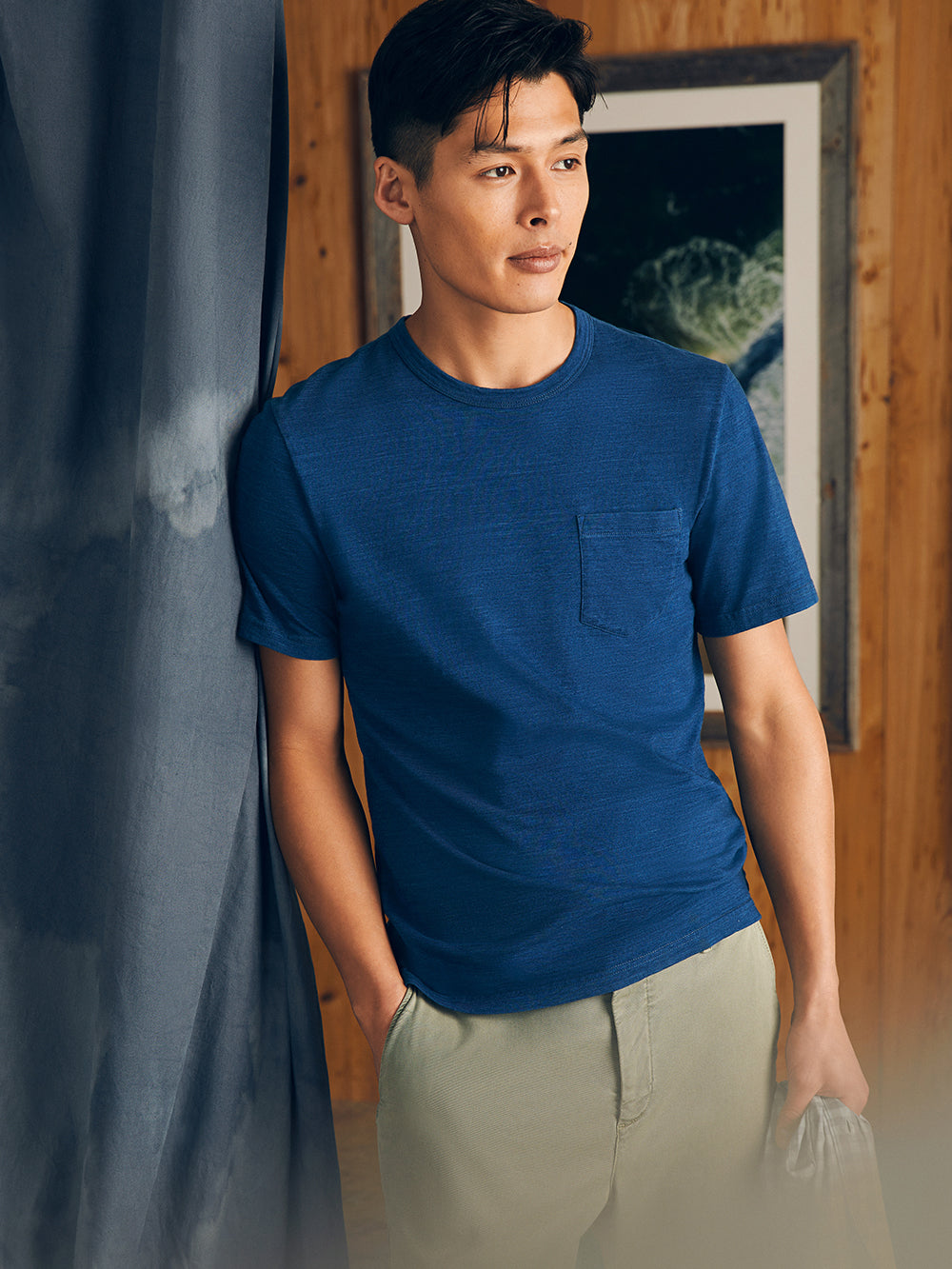 Sunwashed Indigo Pocket Tee - Midnight Wash