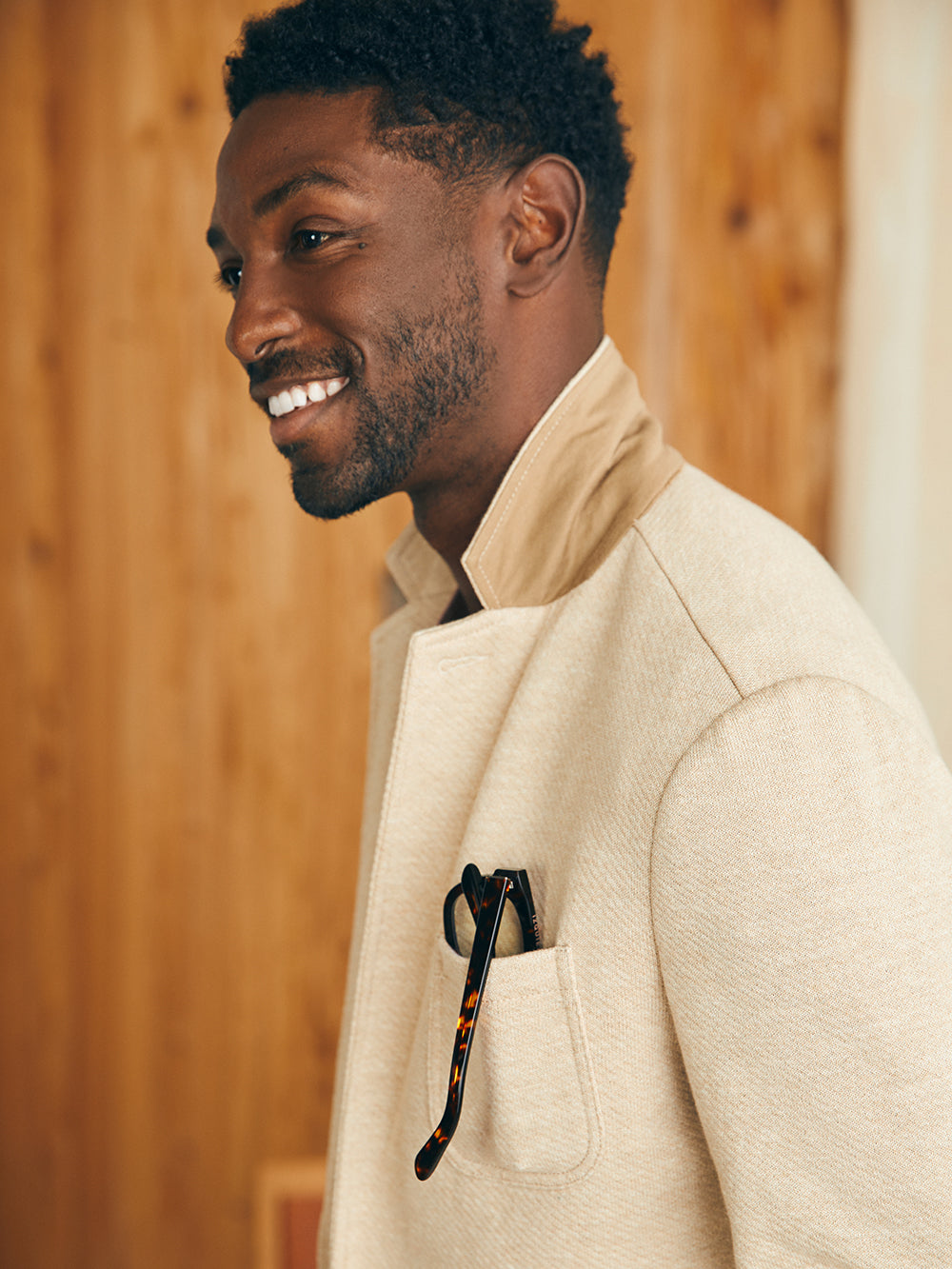 Inlet Knit Blazer by Faherty in Sahara Fields Melange