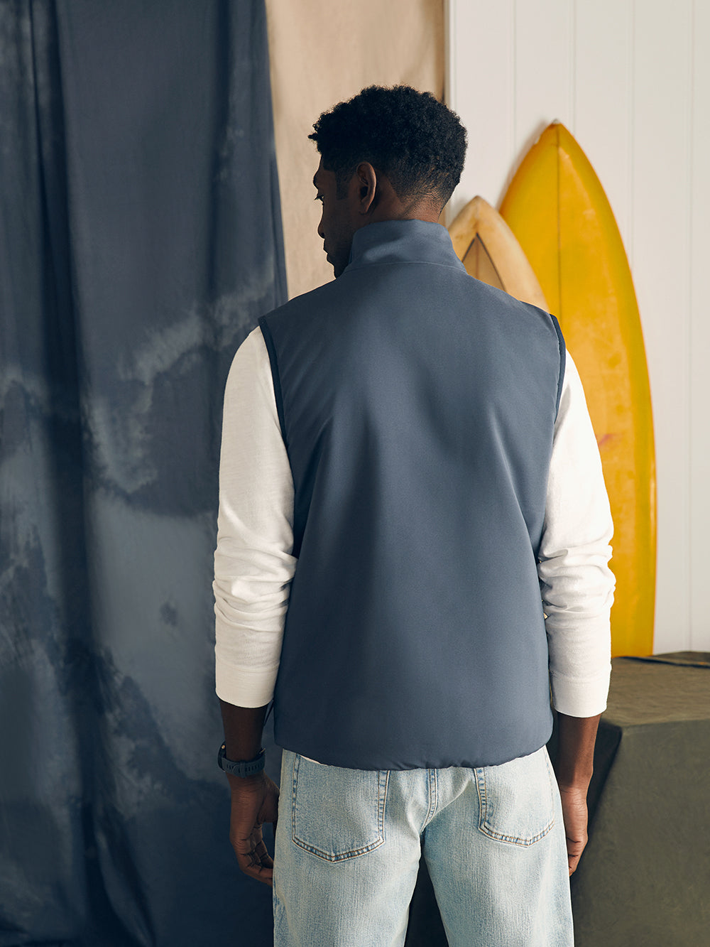 Shorelite Vest by Faherty in Blue Nights