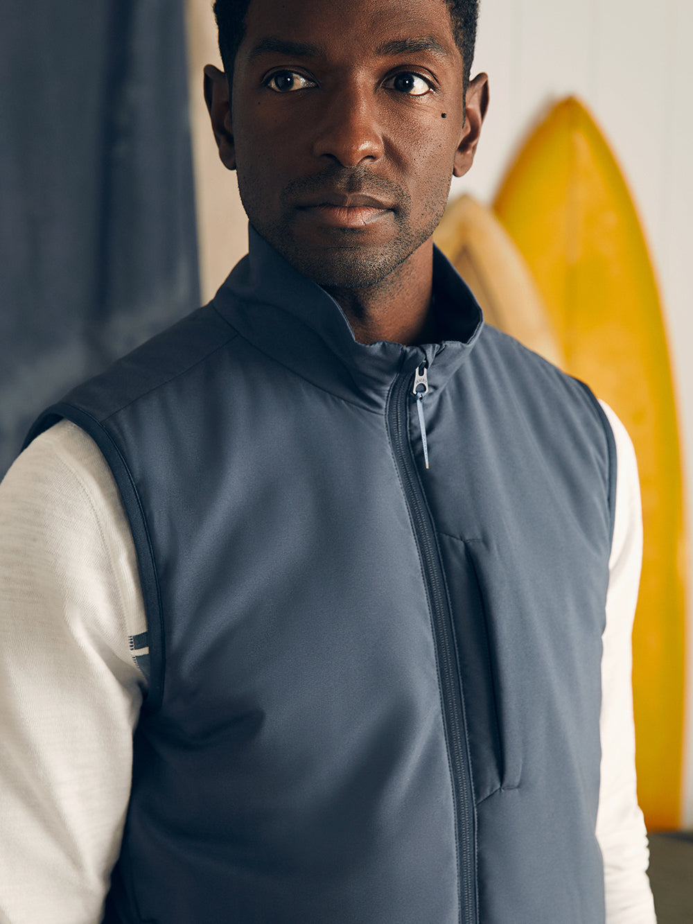 Shorelite Vest by Faherty in Blue Nights