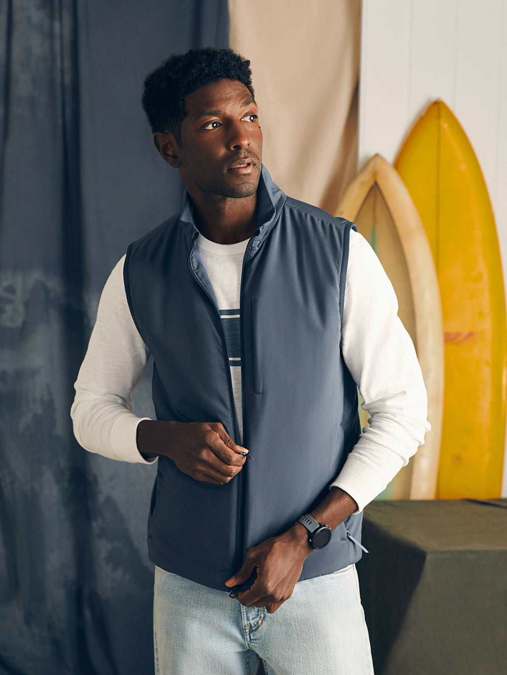 Shorelite Vest by Faherty in Blue Nights