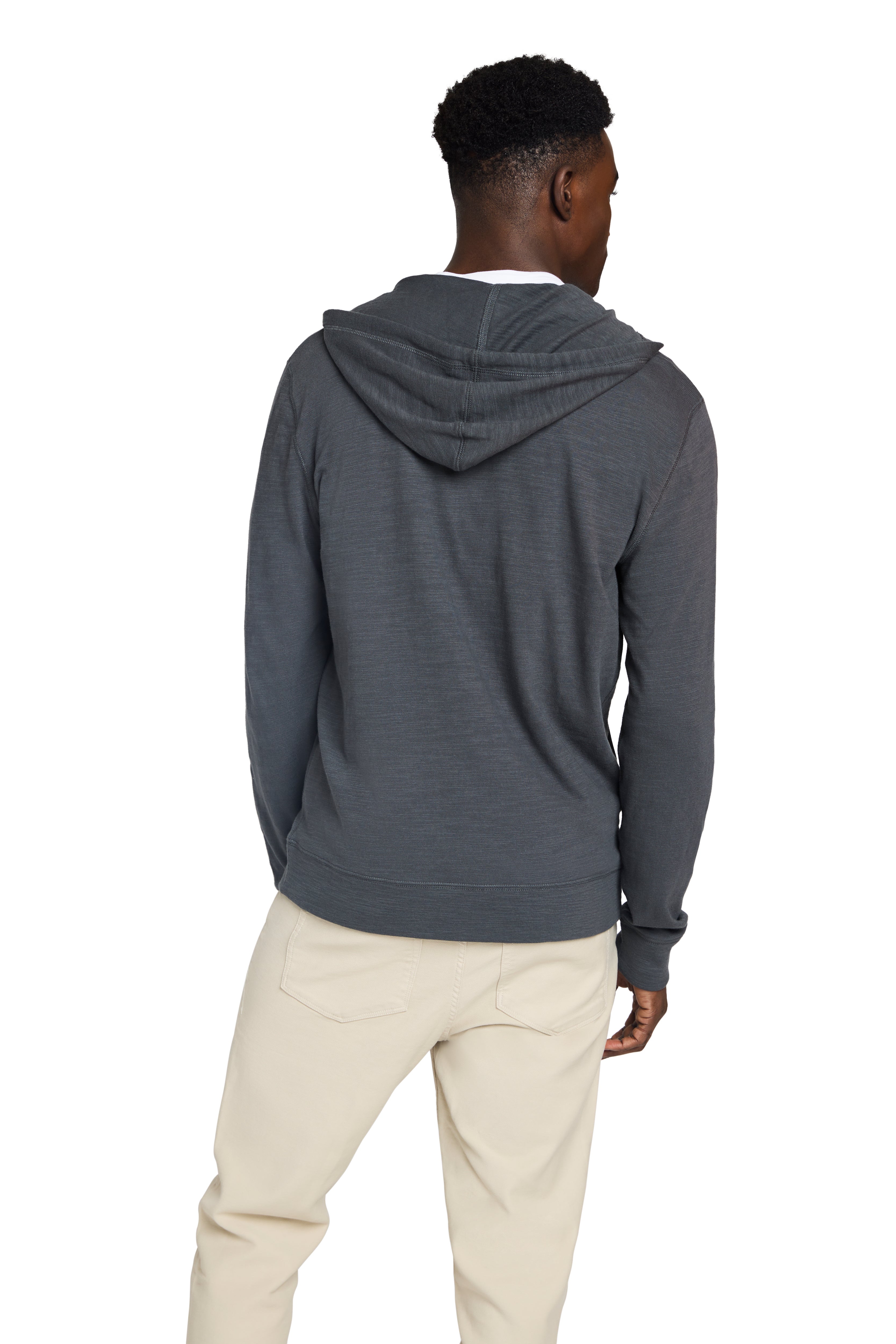 Sunwashed Slub Zip Hoodie - Graphite