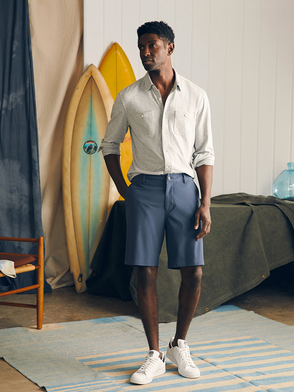 Belt Loop All Day Shorts (9&quot;) by Faherty in Dark Blue Nights