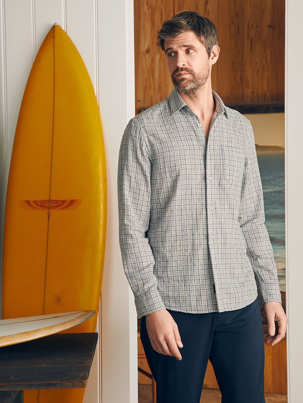 Sunwashed Chambray Shirt - Silver Falls Plaid