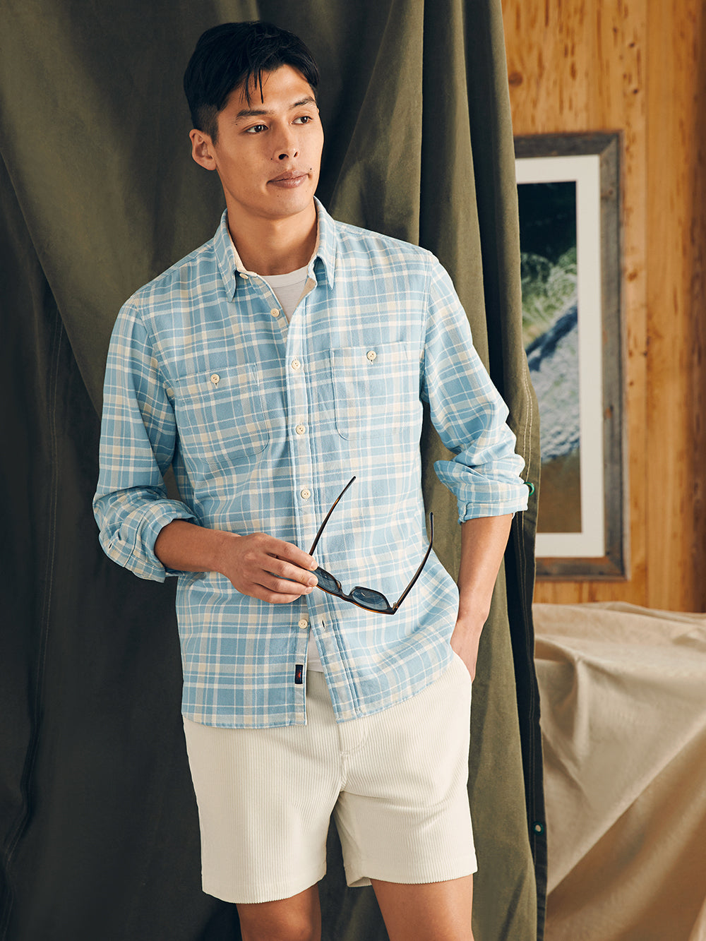 The Surf Flannel - Seabrooks Sand Plaid