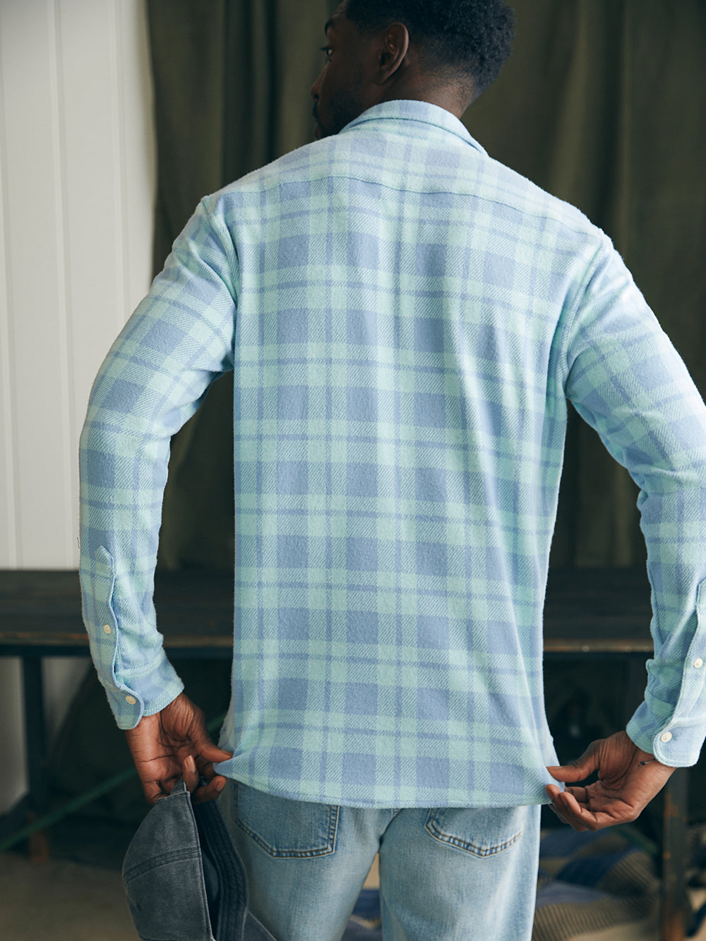 Legend Sweater Shirt by Faherty in Clearwater Coastal Plaid