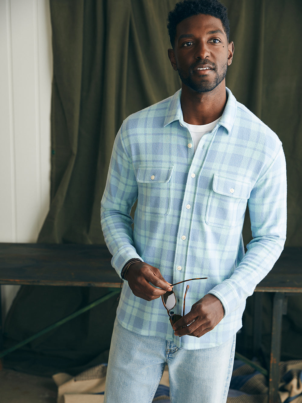 Legend™ Sweater Shirt  - Clearwater Coastal Plaid