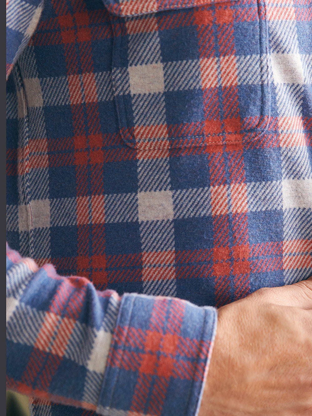 Legend Sweater Shirt by Faherty in Viewpoint Rose Plaid