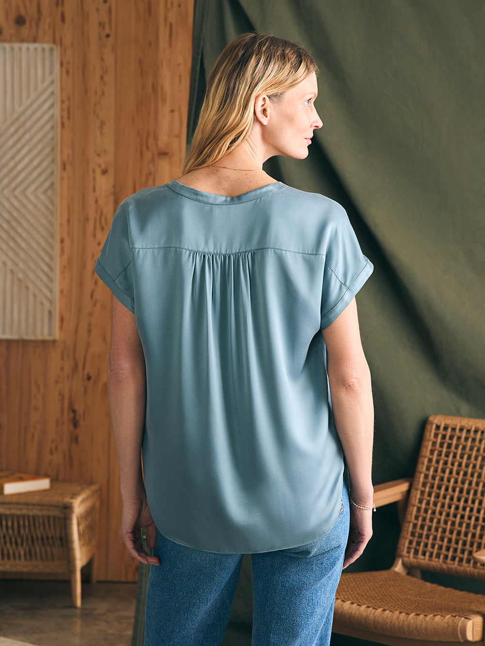 Sandwashed Silk Desmond Top - Lead