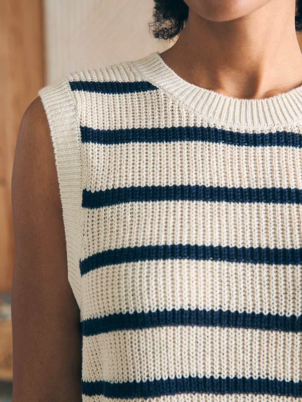 Miramar Linen Muscle Tank - Montauk Stripe