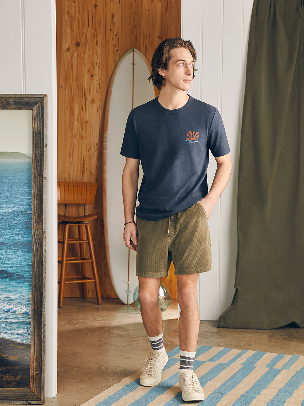 Sunwashed Graphic Tee by Faherty in Dune Navy