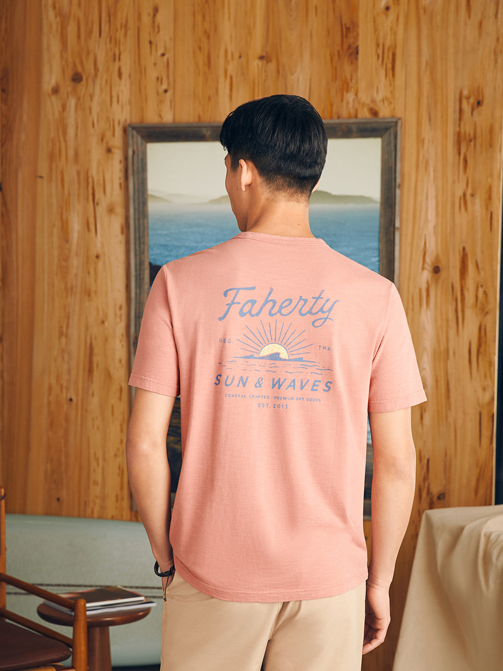 Sunwashed Graphic Tee by Faherty in Faded Flag