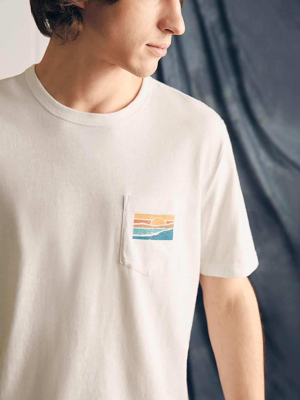 Sunwashed Graphic Tee by Faherty in White