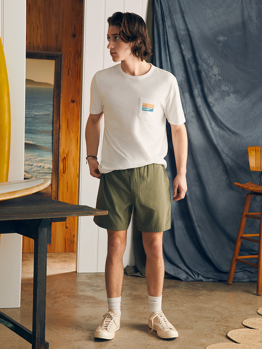 Sunwashed Graphic Tee by Faherty in White