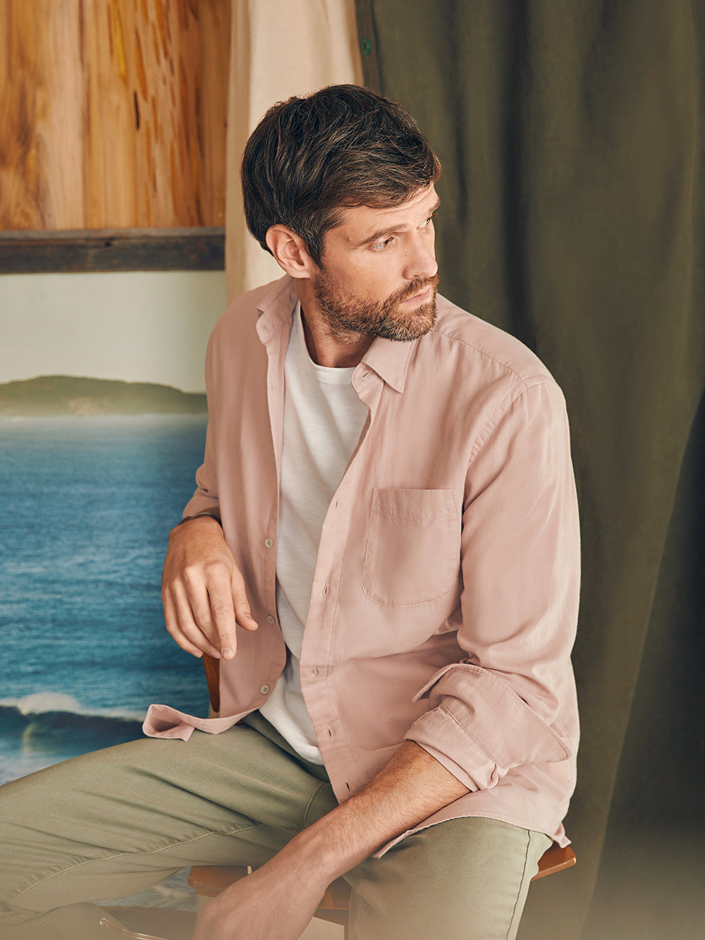 Sunwashed Chambray Shirt - Coastal Mauve